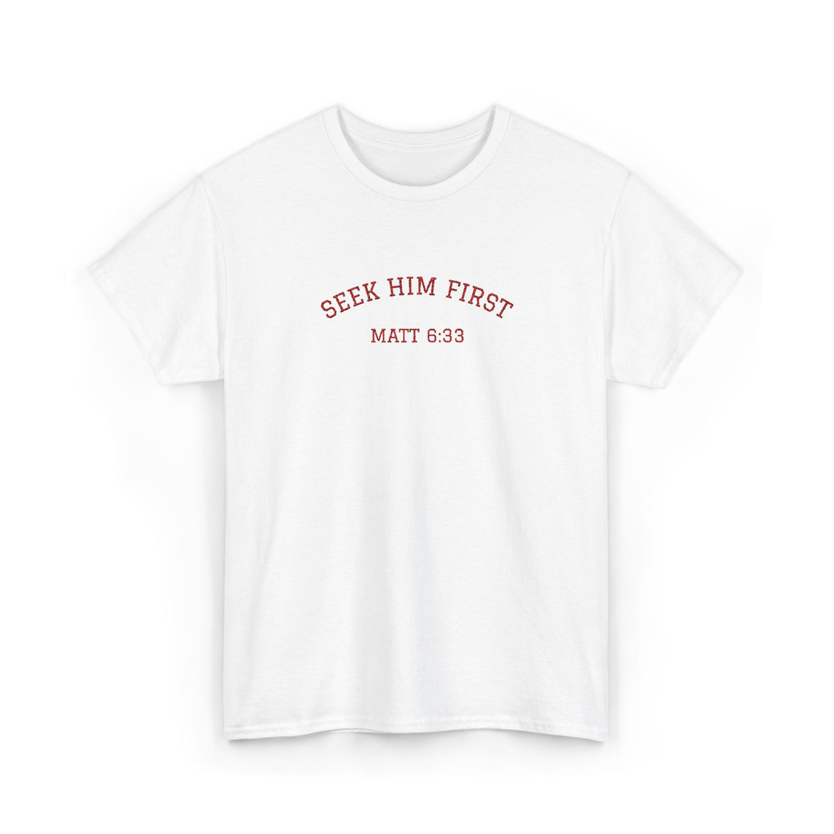 Seek Him First Embroidered Cotton T‑Shirt